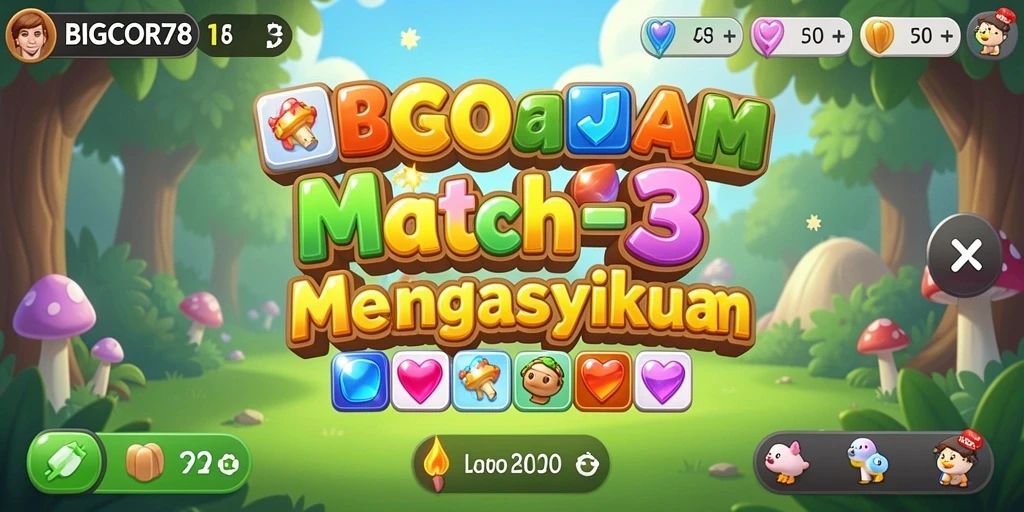 Tampilan gameplay seru di BIGCOR78 dengan elemen Match-3.