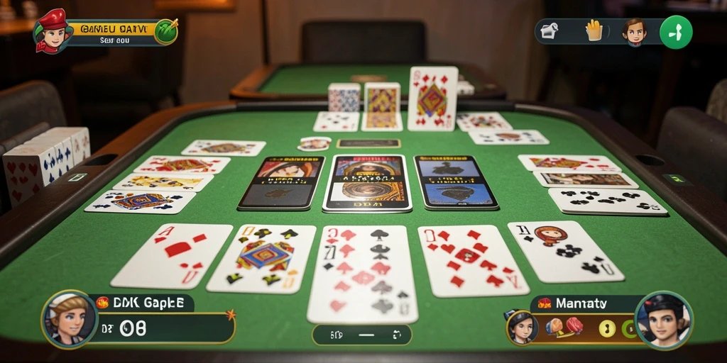 Screenshot gameplay DKK yang menampilkan suasana bermain Gaple.