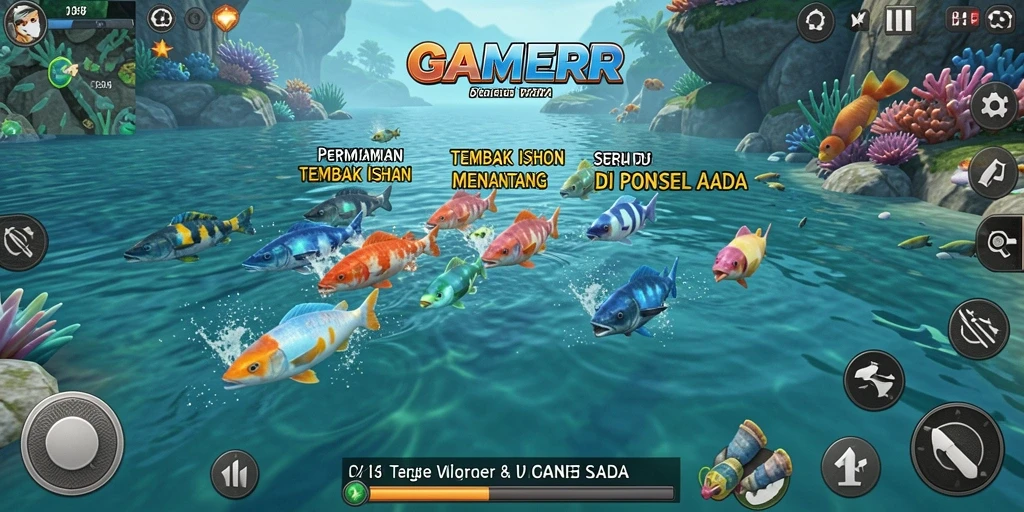 Screenshot menampilkan gameplay Tembak Ikan yang seru.