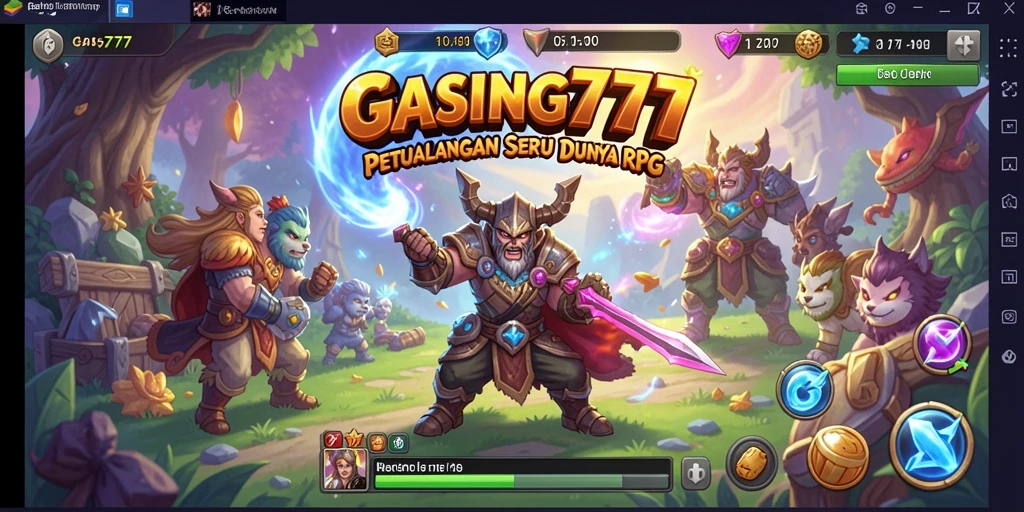 Tampilan gameplay GASING777 yang menampilkan aksi pertarungan RPG yang seru.