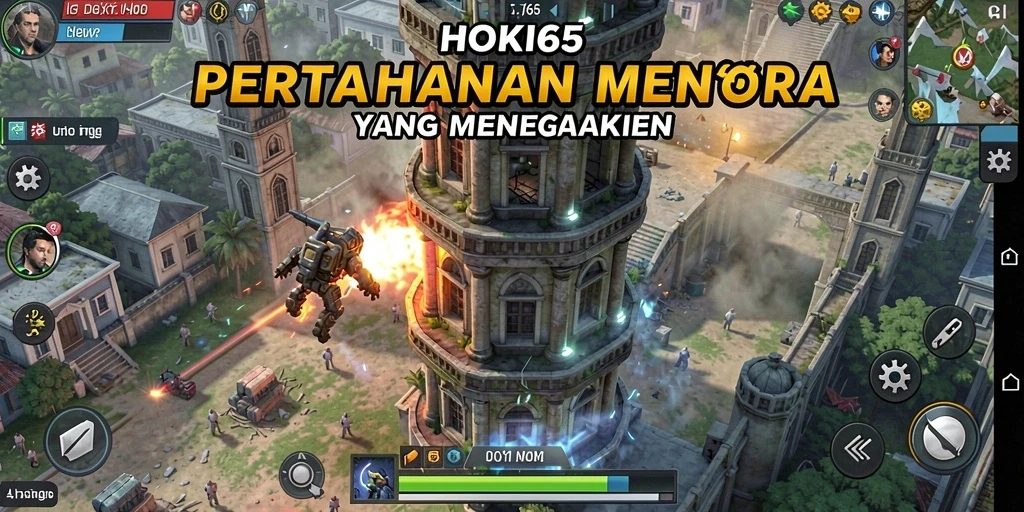 Tampilan gameplay menara dan strategi HOKI65 yang mendebarkan.