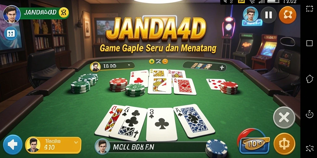 Screenshot utama JANDA4D menampilkan keseruan gameplay Gaple.