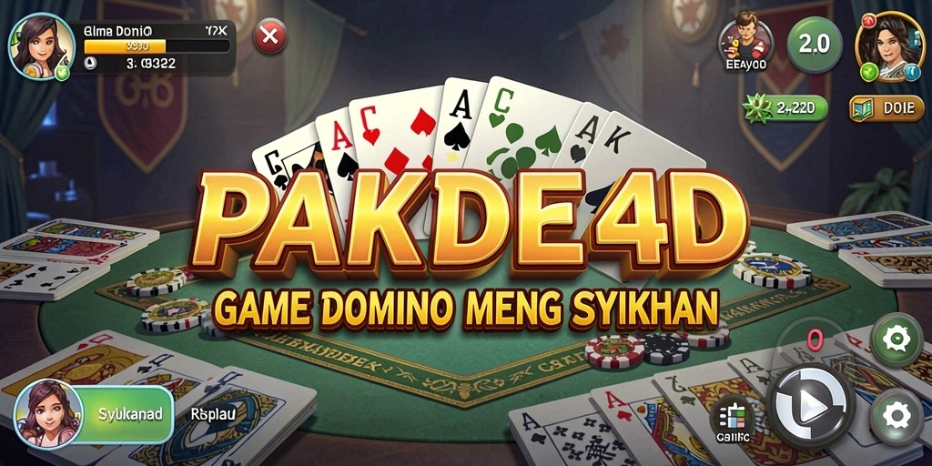 Tampilan screenshot PAKDE4D yang menunjukkan aksi permainan domino.