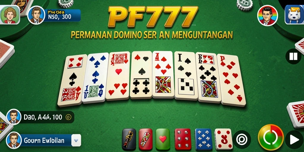 Screenshot gameplay PF777 yang menampilkan suasana permainan Domino.