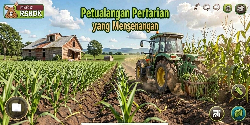Tampilan menarik dari gameplay pertanian di RSNOK.