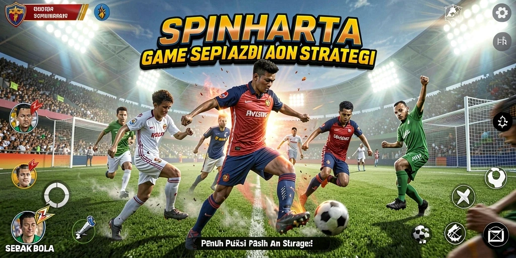 Tampilan menarik gameplay sepak bola yang seru.