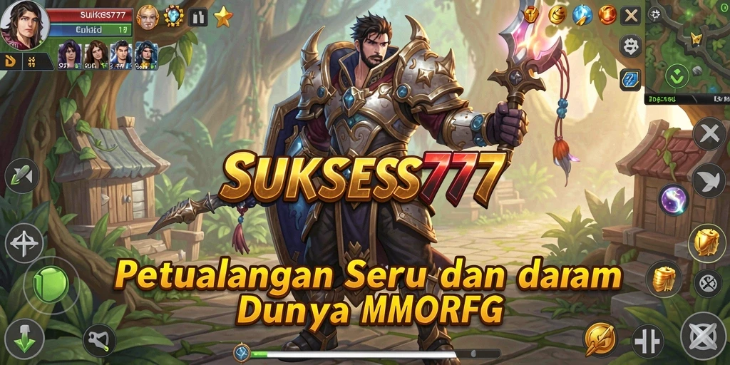 Tampilan utama gameplay SUKSES777 dengan karakter yang beraksi.