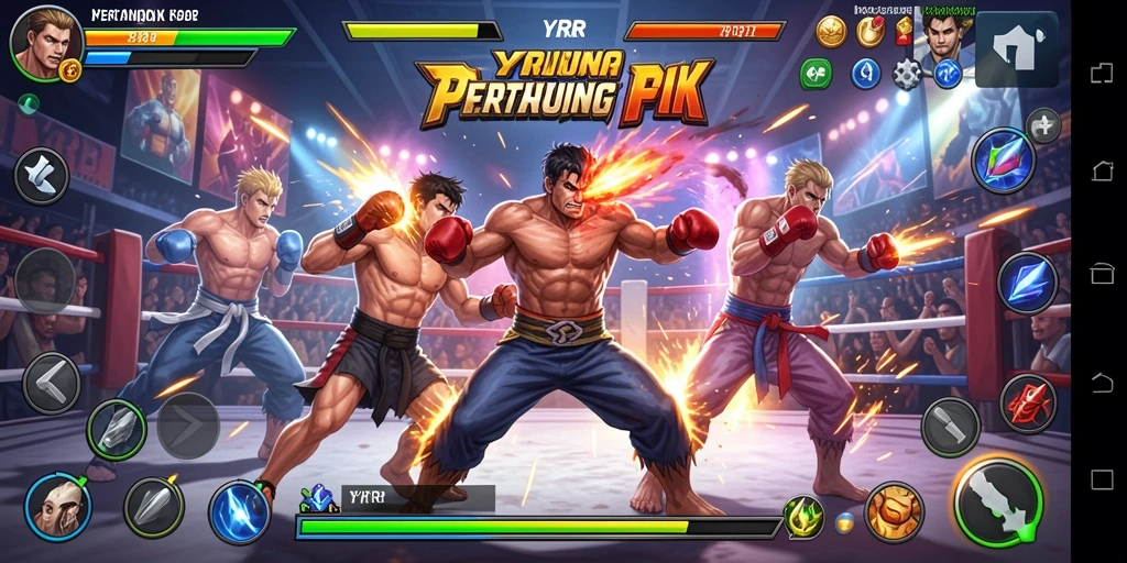 Gameplay seru dengan pertarungan epik dalam YYRR.